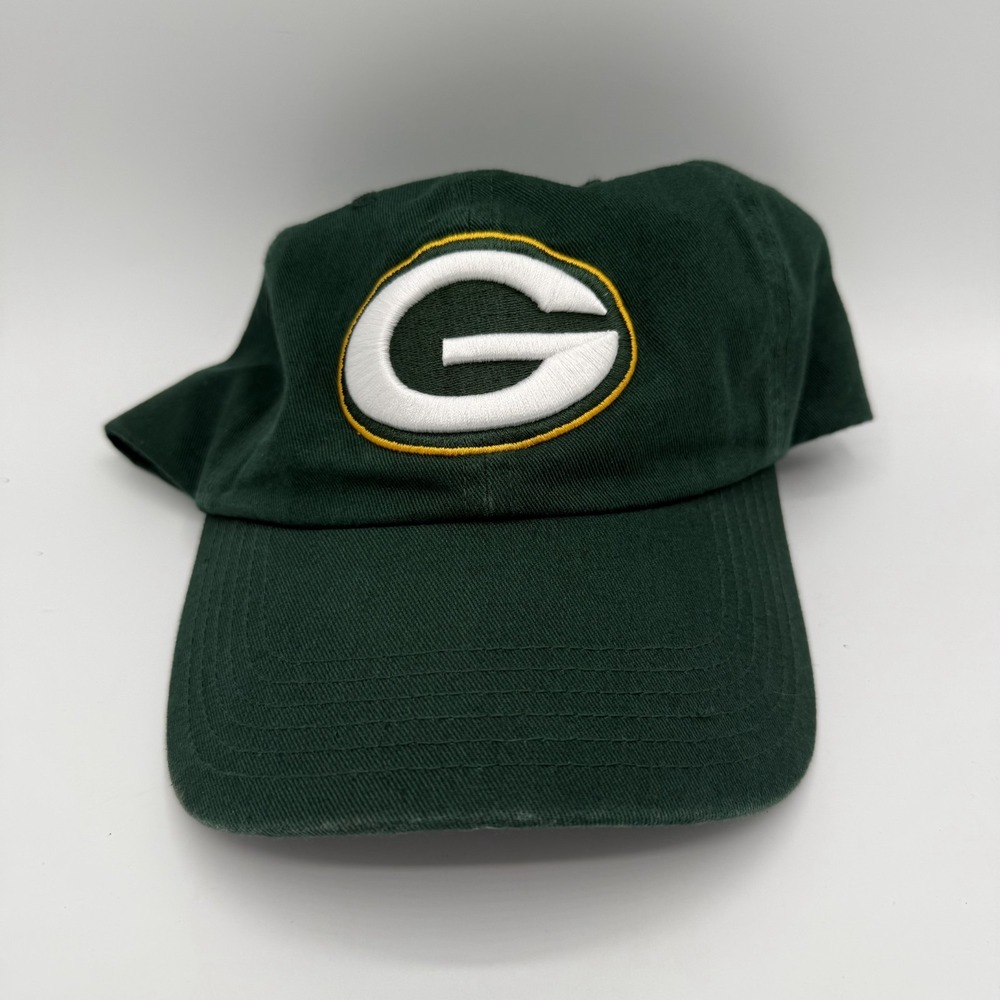 Green Bay Packers NFL Team Apparel Strapback Hat Green Gold Vintage Dad Cap - Picture 3 of 6